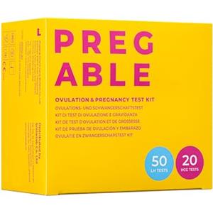 PREGABLE Test di ovulazioneKit combinato con 50 test di ovulazione e 20 test di gravidanza, OPK, HPT (50LH + 20HCG)
