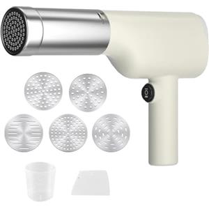 Nicear Macchina per la Pasta elettrica 40W Macchina per la Pasta Automatica Portatile Senza Fili con 5 Piastre per Pasta con misurino per preparare tagliatelle in Varie Forme
