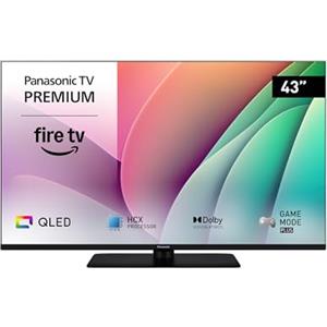 Panasonic Premium TV-43W80AEZ, Serie W80 43 pollici Smart TV QLED 4K Ultra HD, Fire OS, Dolby Vision e Atmos, Modalità Game Plus, Controllo Vocale Alexa, Airplay, 2024, Nero