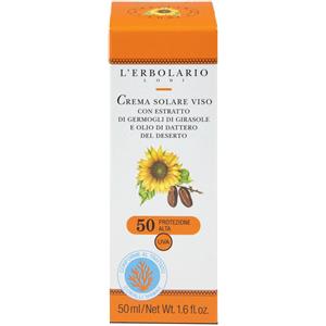 L'Erbolario Crema Solare Viso e Corpo SPF 50 50ml - Resistente all'Acqua con Estratto di Papavero della California