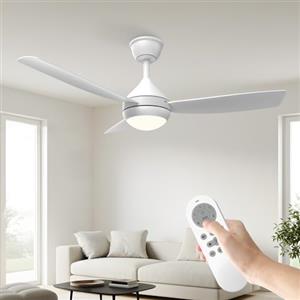 Orthland Ventilatore a Soffitto 106 cm con Luce LED Regolabile e Telecomando, Montaggio Facile, Motore DC Silenzioso, 6 Velocità, Modalità Inversione, Per Camera da Letto, Soggiorno, Cucina, Ufficio