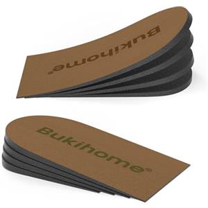 Bukihome Talloniera per spina calcaneare, alzatacco donna/uomo - Bukihome plantari per tallonite, solette a 4 strati per aumentare l'altezza, indicate sperone calcaneare, fascite plantare (marrone, M: 39-42,5)