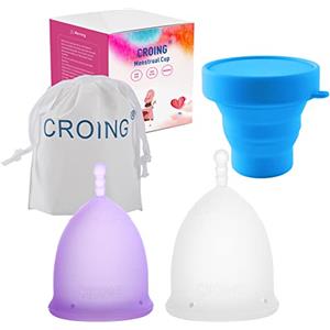 CROING ???????????????????????????????? ???????????????????????????????????? Coppetta Mestruale 2 Pezzi (Viola S e Bianca L)