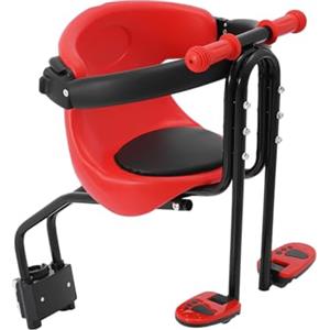 ARBGO Seggiolino anteriore per bicicletta per bambini, seggiolino anteriore per bambini, con pedale e staffa di sicurezza, per bici da città, bici pieghevoli Cruiser, fino a 30 kg, da 8 mesi a 6 anni