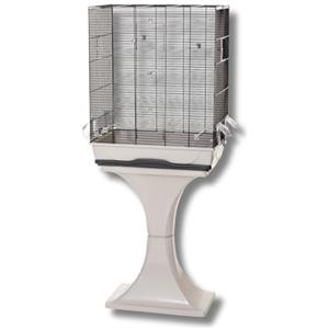 Pet's Market Ambra Gabbia Chiusa Voliera Con Supporto per Uccelli in Metallo Canarini Pappagallini Calopsite Inseparabili Piccoli volatili Posatoi Mangiatoie 57x37x139 cm Colori assortiti