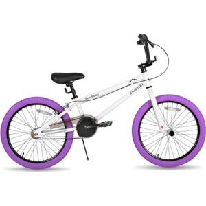 JOYSTAR La BMX freestyle per bambini Gemsbok da 20 pollici è adatta a bambini e bambine dai 7 agli 11 anni. È una bicicletta per bambini da 20 pollici di colore viola