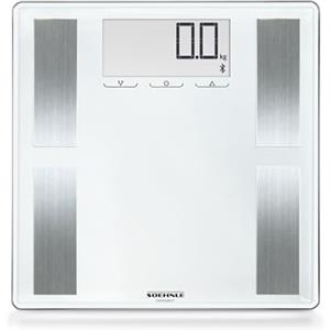 Soehnle Shape Sense Connect 100 Pesa Persone Elettronica, Vetro, Bianco, 32 x 32 x 2.6 cm
