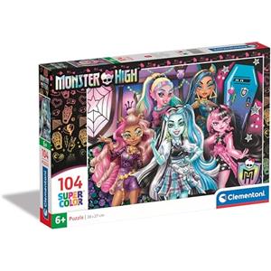 Clementoni Puzzle Supercolor - Monster High - 104 Pezzi, Puzzle Bambini 6 Anni, Sviluppa Capacità di Osservazione, Logica e Manualità, Puzzle Cartoni Animati, Made In Italy, 25782