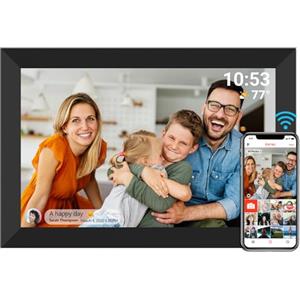 YENOCK Cornice per foto digitale WiFi 10,1 pollici schermo touch screen LCD IPS 1280x800 memoria integrata da 32 GB rotazione automatica condividi momenti istantaneamente tramite l'app