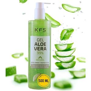 KFS Professional KFS Aloe vera gel puro naturale. 500 ml. Assorbimento immediato e piacevole consistenza non grassa. Nutre, idrata, rinfresca e cura la pelle. Crema post depilazione. Skincare. Doposole corpo e viso.