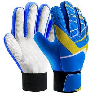 Kioiner Guanti Portiere con Doppio Cinturino da Polso, Guanti Portiere Bambino Antiscivolo e Resistente Allusura, Guanti da Calcio in Lattice, Adatti Allenamento e Competizione, Taglia 7