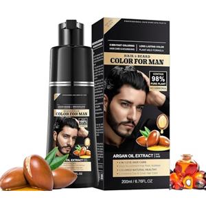 Sathychanpy Shampoo Nero Uomo Effetto Rapido e Naturale, Shampoo Colorante Capelli Bianchi, Tintura per Capelli Bianchi Istantaneo, Colore e Duratura