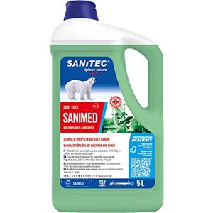SANITEC igiene sicura Sanitec 9758 Disinfettante Concentrato Sanimed, Verde, senza Profumo, 5 Kg