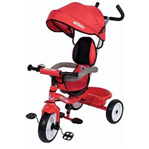 Colibri Colibrì Triciclo Bambini 1 anno Passeggino Fronte Mamma e Strada Leggero | Treciclo Regolabile Bimbo Bimba 9 mesi Colibrino Rosso
