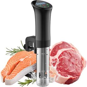 OUSFOT Sous Vide Roner Cucina, 0,1°C Controllo preciso della temperatura, Cottura Bassa Temperatura, Circolazione Dell'acqua 3D Con Ricette, Adatto a una Dieta Sana e Povera di Grassi,Nera