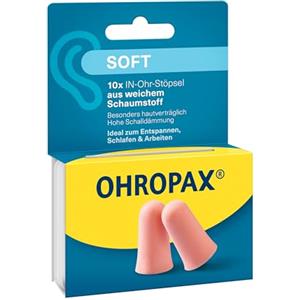 OHROPAX Tappi auricolari morbidi - Tappi auricolari in morbida schiuma - particolarmente discreti e comodi - valore di isolamento acustico SNR 31 dB - ideali per rilassarsi, dormire e lavorare - 10