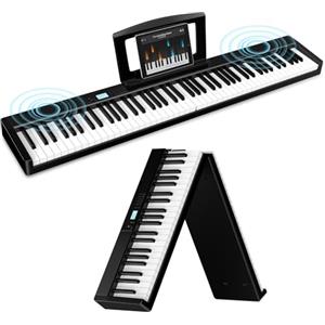 TERENCE Pianoforte digitale TERENCE, 88 tasti pesati, batteria 1800 mAh, altoparlanti 2 * 5W, pieghevole e portatile, supporta interfacce Bluetooth e MIDI