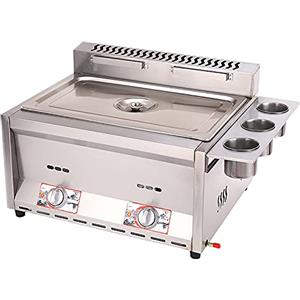 PGKTKCWH Friggitrice a Gas Commerciale a Doppio Serbatoio da 16 Litri, Macchina per friggere da Cucina a Gas Professionale da banco ad Alta capacità in Acciaio Inossidabile per ristoranti,