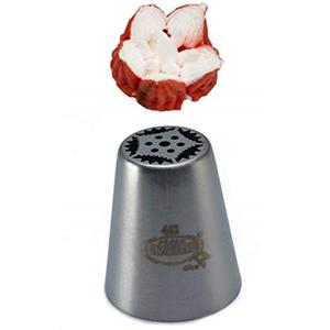 Graziano, Beccucci Russi Tulipani Decorati Acciaio Inox - Ø 3.7cm H 4.2cm, Con Panna e Crema