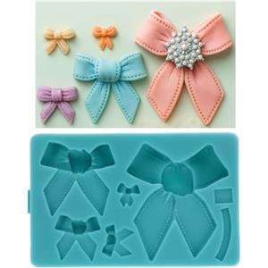Graziano, Stampo Silicone Fiocchi 5 Misure 14x9cm - Per Fondente, Varie Dimensioni da 1.5 a 8cm