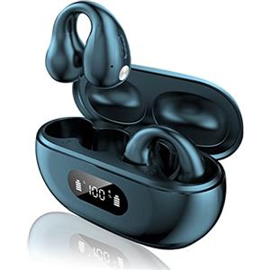 GBOKYN AOYU Cuffie Bluetooth V5.3 Auricolari Bluetooth Sportivi Conduzione Ossea Clip auricolari Non Nell'orecchio Cancellazione Rumore Touch Control con HD Mic Stereo Impermeabile Cuffiette