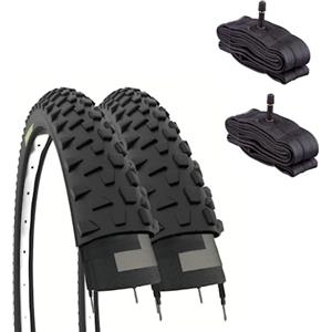 ECOVELO 2 COPERTONI 26 X 2.10 (54-559) + CAMERE CON VALVOLA AMERICA (SCHRADER) PNEUMATICI MOUNTAIN BIKE BICI BICICLETTA MTB