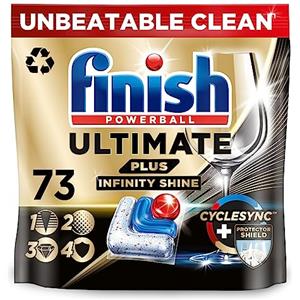 Finish Ultimate Plus Infinity Shine Pastiglie per lavastoviglie sfuse |profumo: fresco | 73 pastiglie per lavastoviglie | per una pulizia eccellente e lucentezza a diamante
