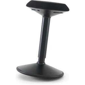 Waytex Sgabello ergonomico a dondolo, migliora la postura, comoda seduta rotonda e base bombata antiscivolo, altezza regolabile 55-79 cm, post seduto in piedi, lavoro ufficio, telelavoro, disegno - nero