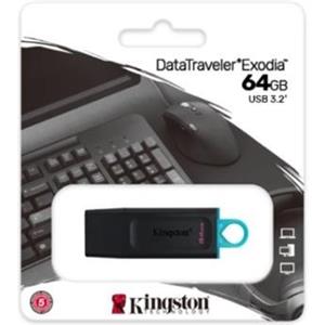 KINGSTON DTX/64GB - KINGSTON FLASH DRIVE USB3.0 64GB EXODIA NERO