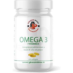 Golden Body Omega 3 Alta Concentrazione - 2000mg EPA + DHA per Dose - Olio di Pesce Purificato - 120 Capsule Softgel - Supporto per Cuore, Cervello, Vista - Senza Retrogusto - Integratore Premium