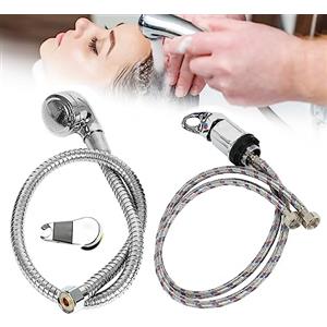 Tokenhigh Set di rubinetti miscelatori con spruzzatore, per lavabo, per saloni di parrucchiere, doccetta, rubinetto per doccia, uscita 1/2, per camper, camper, lettini da parrucchiere, saloni di bellezza