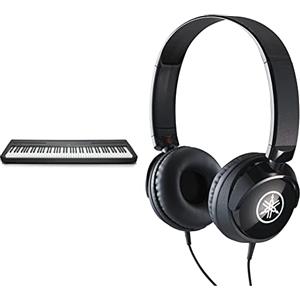 Yamaha Digital Piano P-45B Pianoforte Digitale dal Suono Acustico Autentico, Design Compatto Facile Nero & PH-50B Cuffie Sovraurali, Cuffia On Ear Adatte per Strumenti Musicali Digitali, Nero