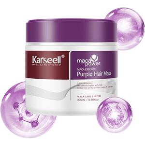 Karseell Viola Maschera Capelli 100ml per Capelli Biondi, Platino, Bianchi o Grigi, Neutralizza Il Tono dell'Ottone