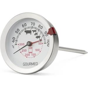 GOURMEO Termometro per Carne 2-in-1 - da Cucina in Acciaio Inox per Forni Elettrici o a Gas - per Temperatura di Carne e Forno - Display Analogico fino a 100 °C