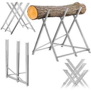 KADAX Cavalletto pieghevole per motosega, cavalletto pieghevole in acciaio, supporto in legno pieghevole, portata fino a 150 kg, telaio per segare legna da ardere, cavalletto pieghevole