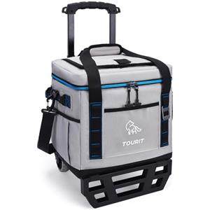 TOURIT Frigorifero Rollender Soft portatile per 50 lattine da 29 l, quadrato robusto ATV su ruote per un facile trasporto, congelatore da spiaggia, contenitore frigorifero a prova di perdite per la