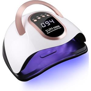 FAOKZE Lampada LED Unghie UV 220W, lampada uv unghie Automatico Sensore,4 Timer Preimpostati (10s,30s,60s,120s) per Tutto Smalto Gel Manicure/Pedicure.(rose)