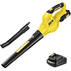 SnapFresh Soffiatore a Batteria 20V Soffiatore Elettrico Parkside Soffiatore per Foglie con Batteria e Caricabatterie 210 km/h 240m³/h / 2 Modalità /1,2kg per Foglie/Prato/Auto/Polvere (Giallo)