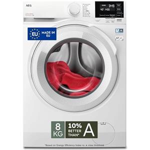AEG Serie 7000 Lavatrice a Carica Frontale 8 kg, LR7G84BW, Classe A con Precise Wash & Cesto Care Drum, 847x596x572 mm, Bianco