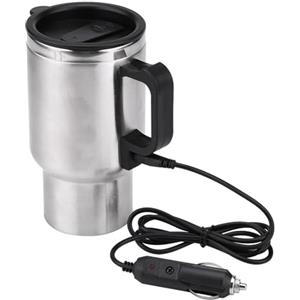 Ejoyous Tazza da Viaggio Elettrica 12V, 450ml, Acciaio Inossidabile, Bollitore Riscaldante per Auto, Camion, Portatile