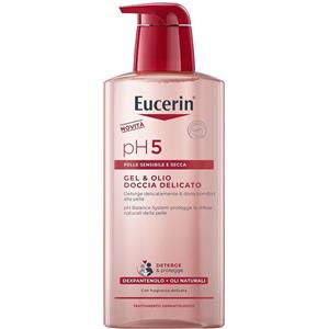 Eucerin Gel & Olio Doccia Delicato 400 ml - Deterge e nutre la pelle sensibile con Depantenolo e oli naturali