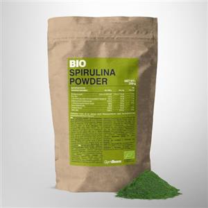 GymBeam Spirulina BIO in Polvere 250g, Ricca di Vitamine B1, B2, B6, Ferro, Iodio, Proteine e Amminoacidi Essenziali, Basso Contenuto di Grassi, Senza Conservanti, per Bevande e Frullati, Vegana