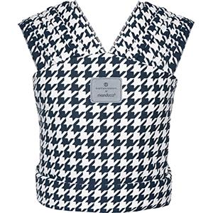 manduca Sling - Fasciatoio Neonato - Marsupio Elastico e per neonati dalla nascita fino a 15 kg - Puro cotone biologico - Certificato GOTS,Pepita Navy