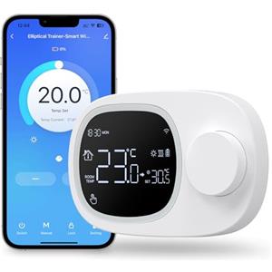 MIUCDA Termostato intelligente da parete Wi-Fi per sistemi di riscaldamento e raffreddamento, regolatore della temperatura ambiente con ruota di regolazione, funzionamento a batteria/filo per