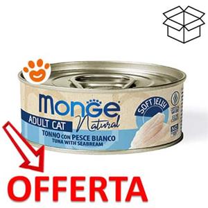 Monge Cat Natural Jelly Tonno e Pesce Bianco - Lattina da 80 Gr - CONFEZIONE RISPARMIO