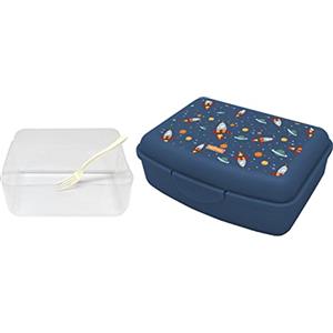 NERTHUS FIH 1228 Lunchbox per bambini spazio, leggera e facile da pulire con divisore e forchetta