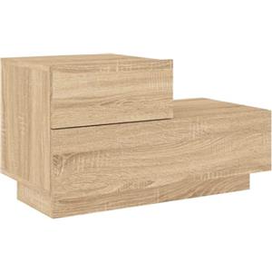 vidaXL Comodino con Luci LED Rovere Sonoma 70x36x40,5 cm