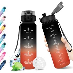 KollyKolla Borraccia Bambini 500ml, Borraccia Motivazionale con Indicazione del Tempo, senza BPA, Borracce bambini a Prova di Perdite, 1 Clic Aperto, Borraccia Bambina per Bici, Scuola, Campeggio