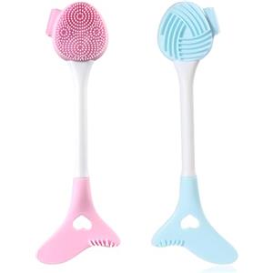 HZHSSG 2 in 1 Spazzola Viso Silicone & Pennello per Maschera, 2 Pezzi Spazzola per la Pulizia del Viso Morbida per Esfoliare, Rimuovere i Punti Neri, Struccante, Applicatore di Maschera per Fango