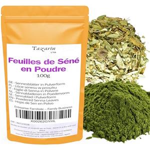 Tazarin LTD 100g Polvere di Foglie di Senna | Senna in Polvere - 100% Naturale, Pura, di Alta Qualità - Senza Additivi, TazarinLtd
